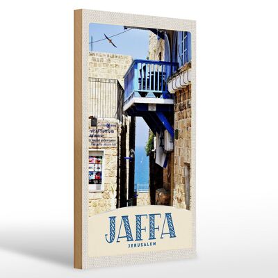 Holzschild Reise 20x30cm Jaffa Jerusalem Israel Stadt Meer