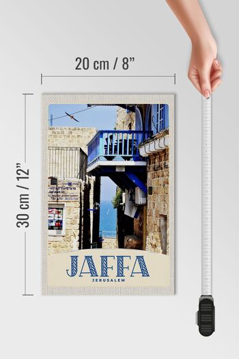 Panneau en bois voyage 20x30cm Jaffa Jérusalem Israël ville mer 4