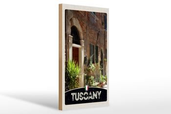 Panneau en bois voyage 20x30cm Toscane Italie bâtiment plantes décoration 1