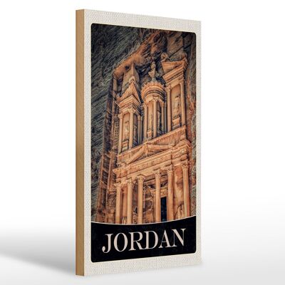 Cartel de madera viaje 20x30cm Jordania Arquitectura medieval