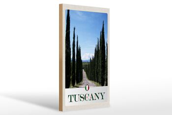Panneau en bois voyage 20x30cm Toscane Italie panneau de chemin d'avenue 1