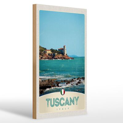 Cartel de madera viaje 20x30cm Toscana Italia mar playa casa