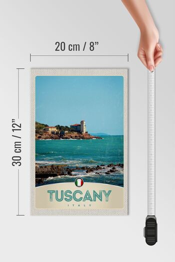 Panneau en bois voyage 20x30cm Toscane Italie mer maison de plage 4
