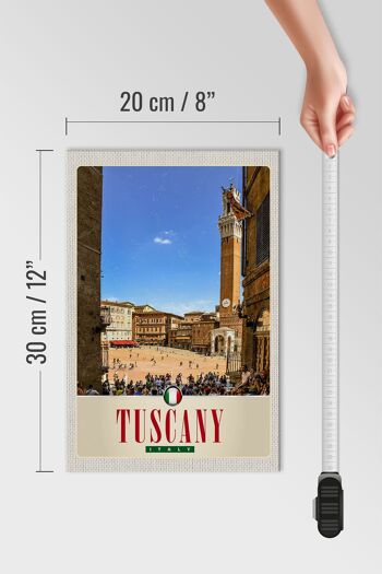 Panneau en bois voyage 20x30cm Toscane Italie place du marché panneau d'église 4