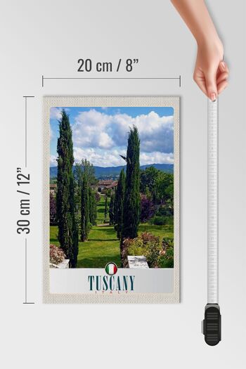 Panneau en bois voyage 20x30cm Toscane Italie décoration arbres nature 4