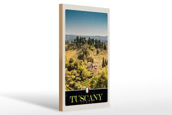 Panneau en bois voyage 20x30cm Toscane Italie Finca signe des champs de vin 1