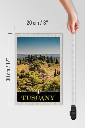 Panneau en bois voyage 20x30cm Toscane Italie Finca signe des champs de vin 4