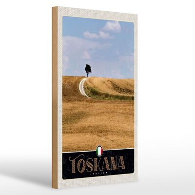 Cartel de madera viaje 20x30cm Toscana Italia viaje prado de árboles