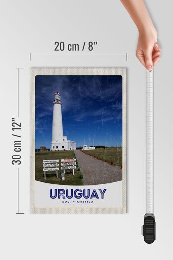 Panneau en bois voyage 20x30cm Uruguay Amérique USA phare 4
