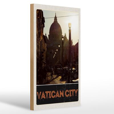 Cartel de madera viaje 20x30cm Ciudad del Vaticano Iglesia Arquitectura