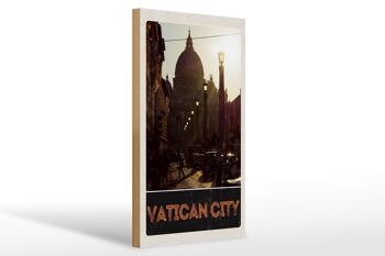 Panneau en bois voyage 20x30cm Architecture de l'église de la Cité du Vatican 1