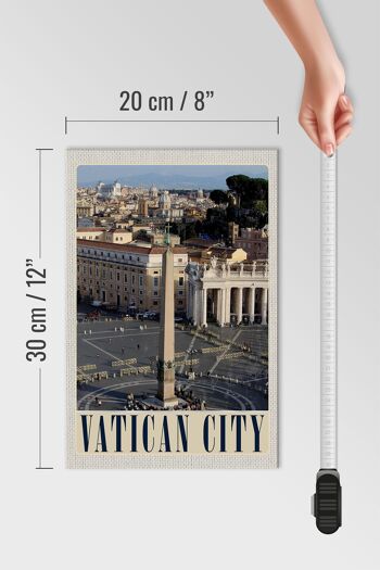 Panneau en bois voyage 20x30cm Place de la Cité du Vatican Église Vacances 4