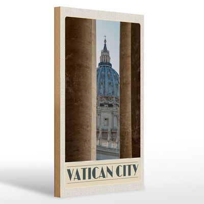 Panneau en bois voyage 20x30cm Architecture bâtiment Cité du Vatican