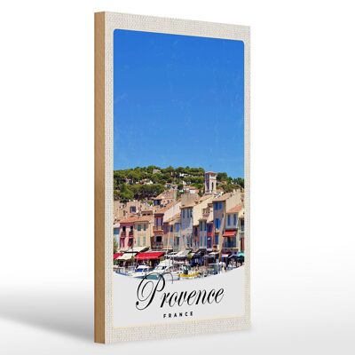 Wooden sign travel 20x30cm Provence France boats city
