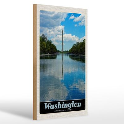 Targa in legno da viaggio 20x30 cm Washington USA America Poromac