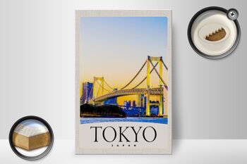 Panneau en bois voyage 20x30cm, pont Tokyo asie japon, panneau de grande hauteur 2