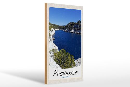 Holzschild Reise 20x30cm Provence Frankreich Meer Gebirge
