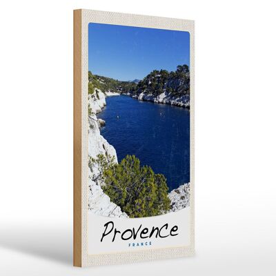 Holzschild Reise 20x30cm Provence Frankreich Meer Gebirge