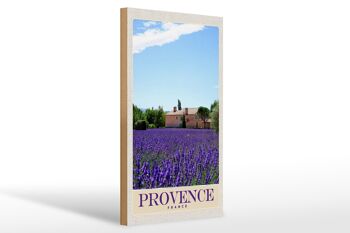 Panneau en bois voyage 20x30cm Provence France maison nature violet 1