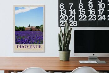 Panneau en bois voyage 20x30cm Provence France maison nature violet 3