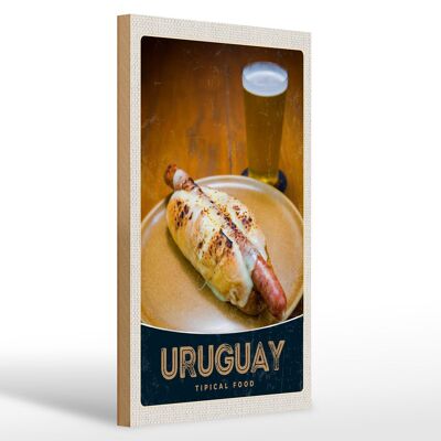 Panneau en bois voyage 20x30cm Uruguay Amérique du Sud Nourriture typique