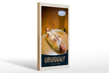 Panneau en bois voyage 20x30cm Uruguay Amérique du Sud Nourriture typique 1