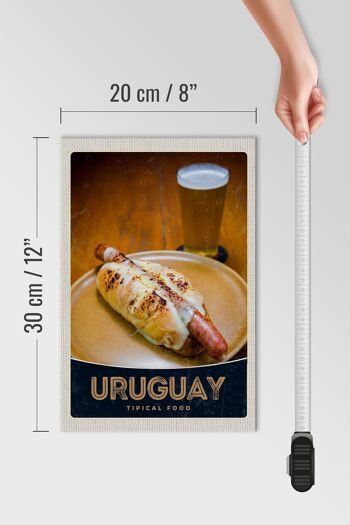 Panneau en bois voyage 20x30cm Uruguay Amérique du Sud Nourriture typique 4