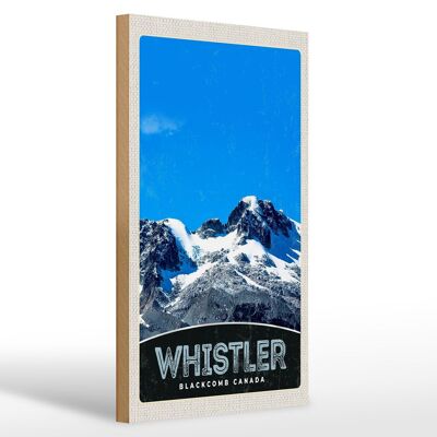 Cartello in legno da viaggio 20x30 cm Whistler Blackcomb Canada neve