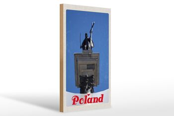 Panneau en bois voyage 20x30cm Pologne Europe sculpture architecture 1