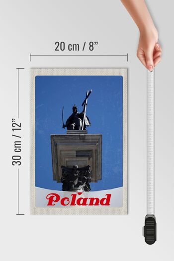 Panneau en bois voyage 20x30cm Pologne Europe sculpture architecture 4