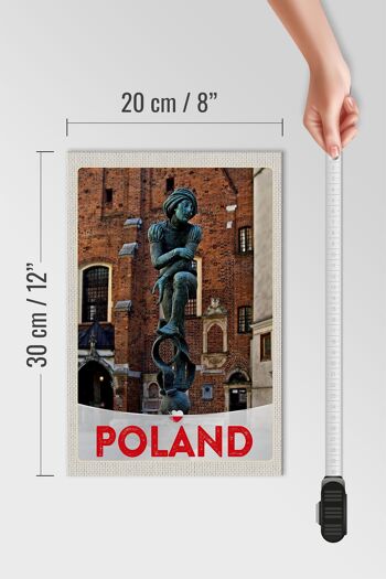 Panneau en bois voyage 20x30cm Pologne Europe sculpture vieille ville 4