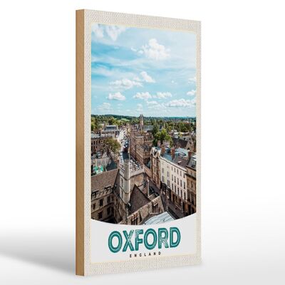 Panneau en bois voyage 20x30cm Oxford Angleterre Europe centre ville
