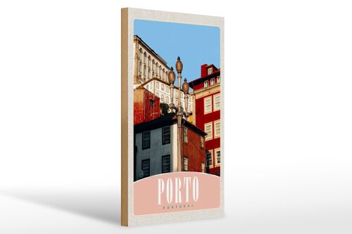 Holzschild Reise 20x30cm Porto Portugal Europa Stadt Haus
