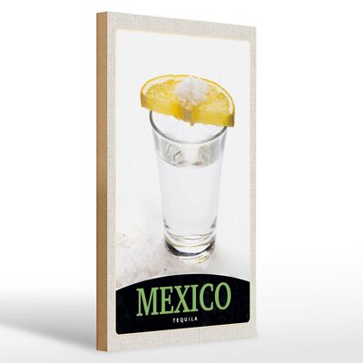 Cartel de madera viaje 20x30cm México Estados Unidos América Tequila Limón