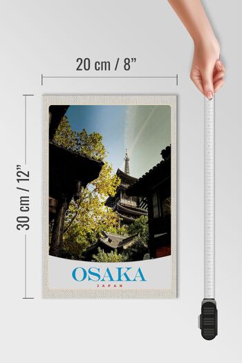 Panneau en bois voyage 20x30cm Osaka Japon Asie maisons ville 4