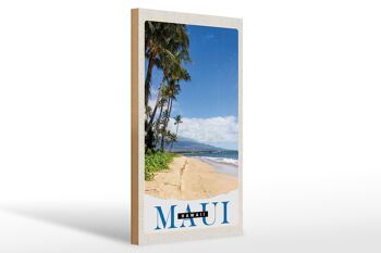 Panneau en bois voyage 20x30cm vagues de plage de l'île Maui Hawaii 1
