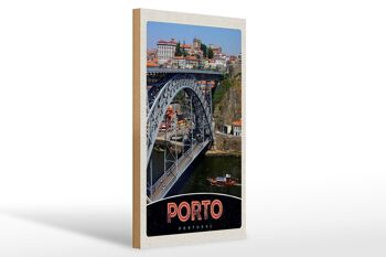 Panneau en bois voyage 20x30cm Pont Porto Portugal Europe 1