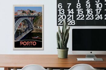 Panneau en bois voyage 20x30cm Pont Porto Portugal Europe 3