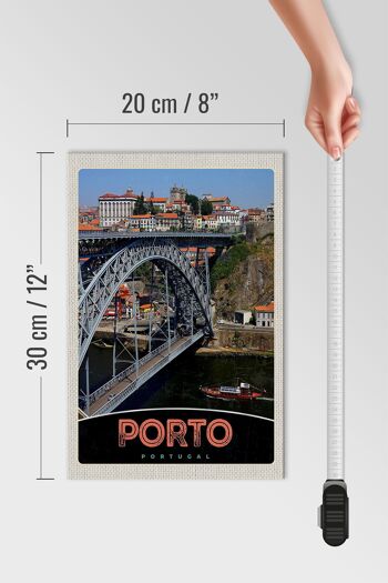 Panneau en bois voyage 20x30cm Pont Porto Portugal Europe 4