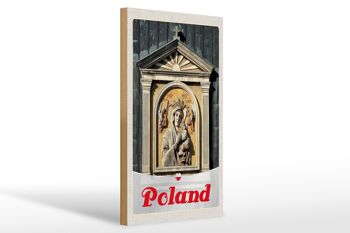 Panneau en bois voyage 20x30cm Pologne Europe architecture vacances 1