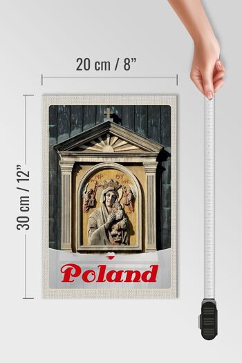 Panneau en bois voyage 20x30cm Pologne Europe architecture vacances 4