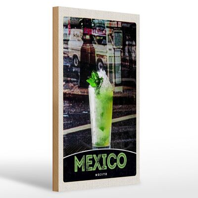 Holzschild Reise 20x30cm Mexiko USA Amerika Mojito Limette