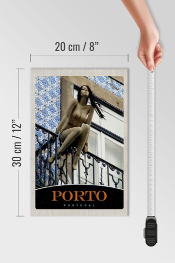 Panneau en bois voyage 20x30cm Porto Portugal sculpture vacances 4