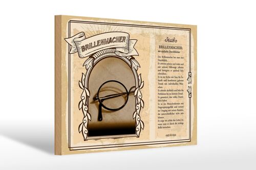 Holzschild Berufe 30x20cm Brillenmacher stylische Durchblick
