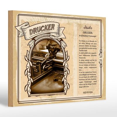 Cartello in legno professioni 30x20cm stampante print manager eagle eye
