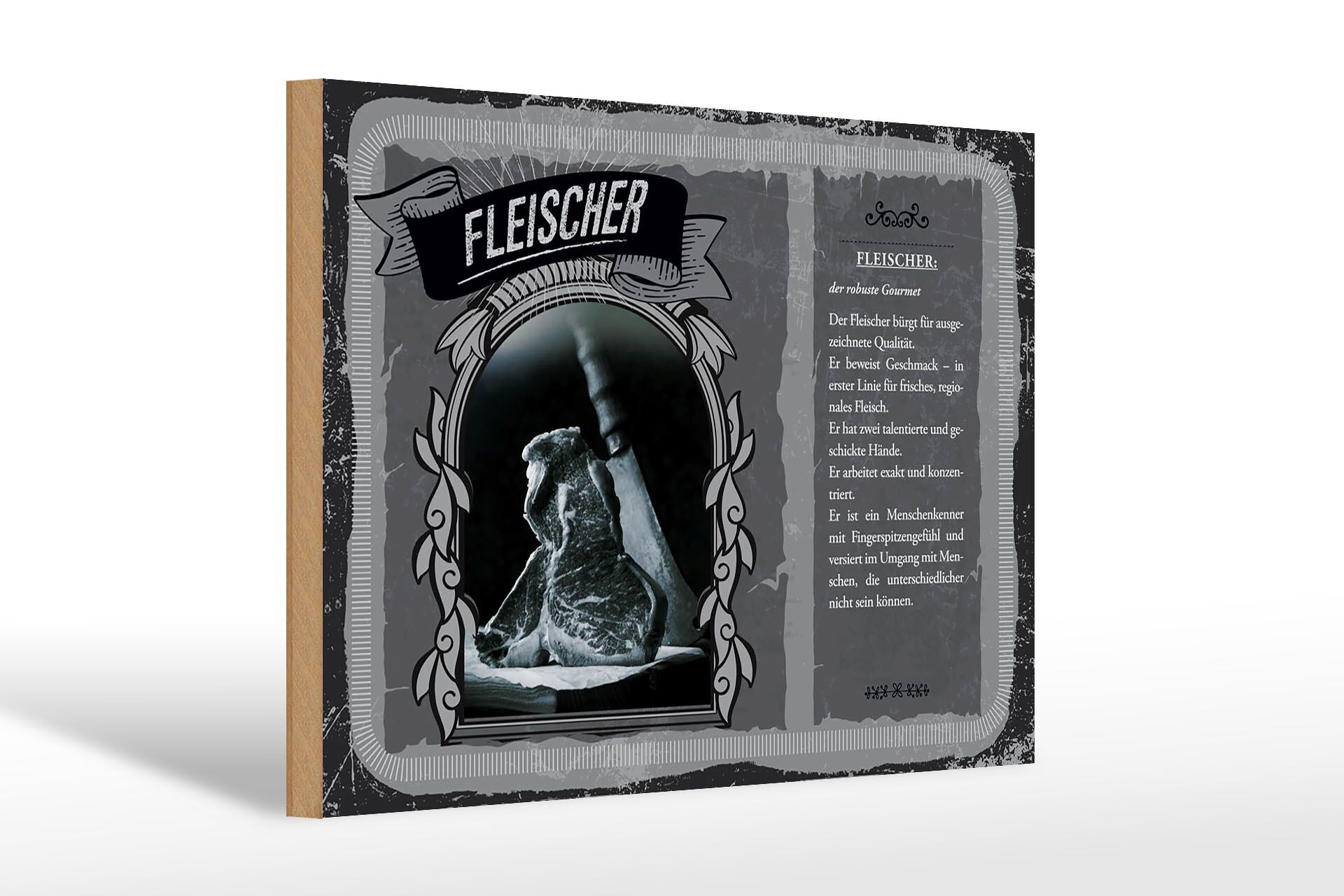 Cartello in legno professioni 30x20 cm macellaio robusta qualità gourmet