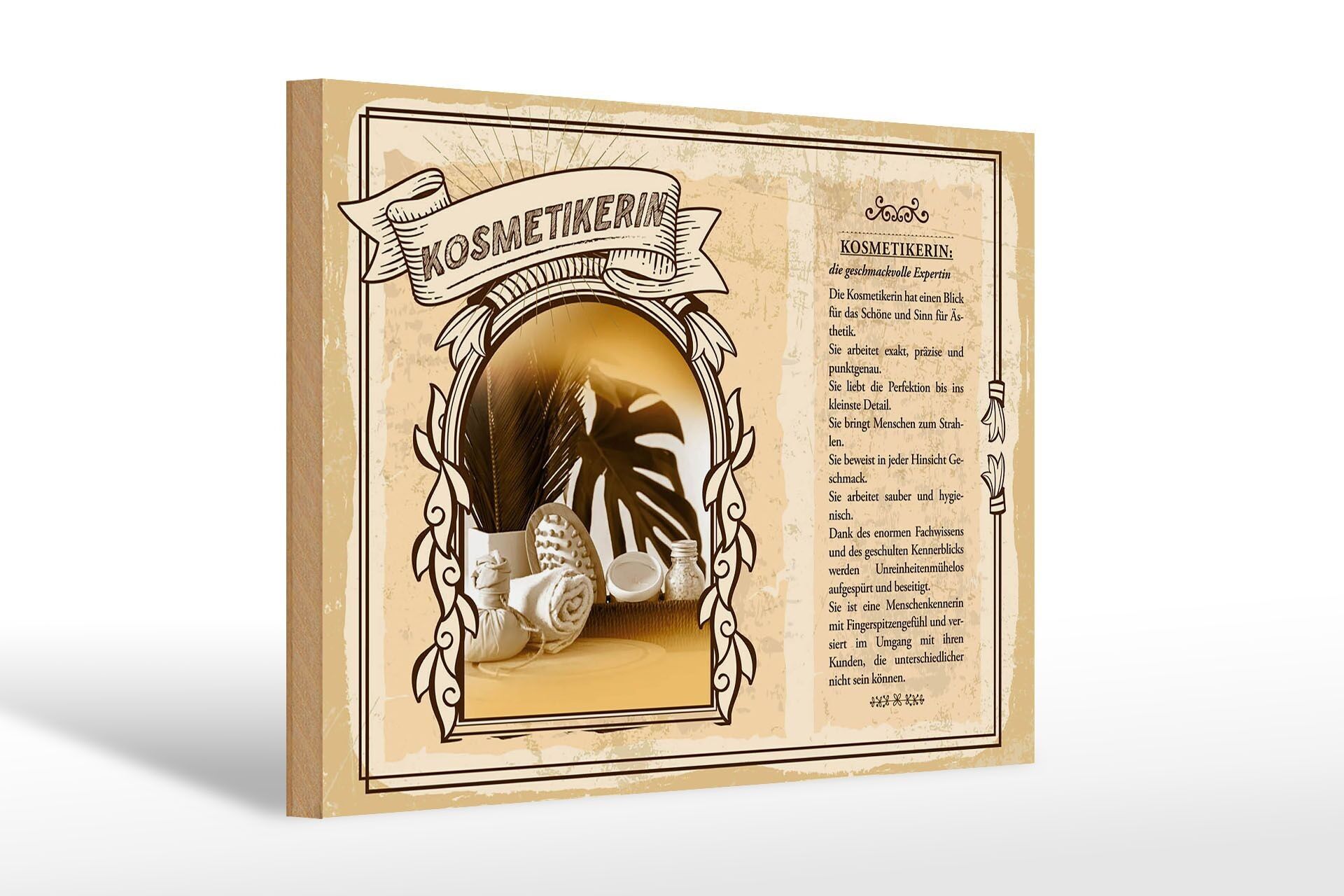 Cartello in legno professioni 30x20cm Estetista Experwooden Estetica