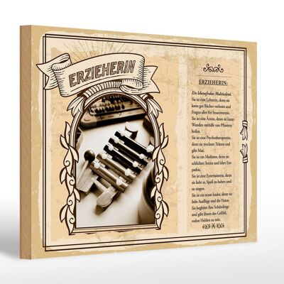Cartello in legno professioni 30x20cm libri per insegnanti educatore