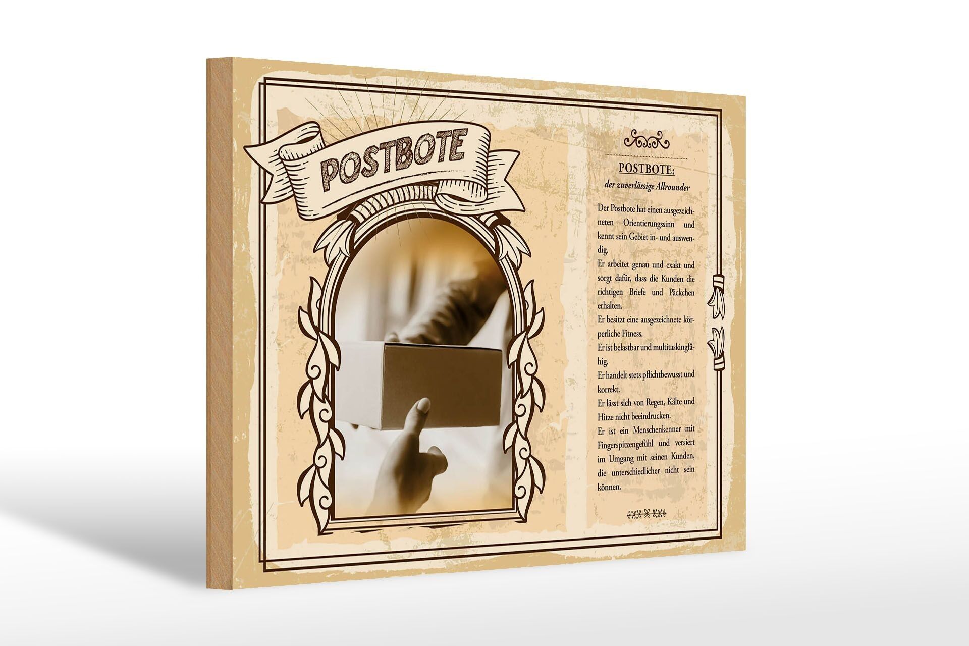 Cartello in legno professioni 30x20cm postino senso dell'orientamento zona