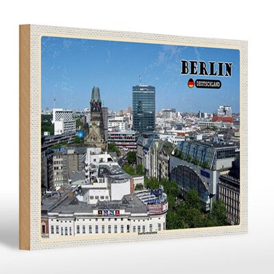 Cartel de madera ciudades Berlín capital Kurfürstendamm 30x20cm